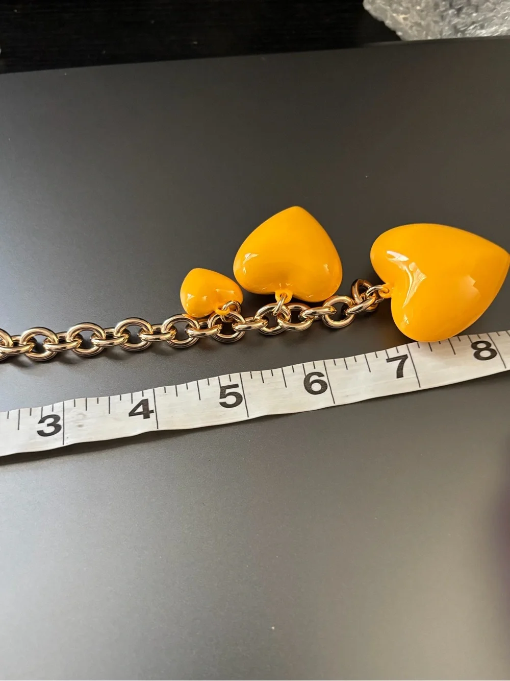 NWOT Roxanne Assoulin Yellow Triple Heart Charm Bracelet